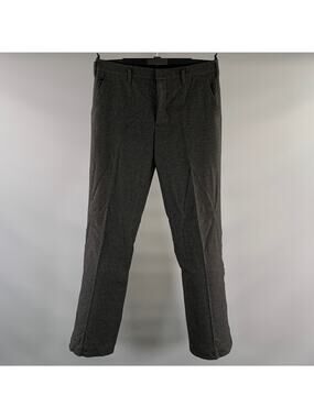 PRADA Size 34 Grey Charcoal Heather Wool Blend Relaxed fit Casual Pants